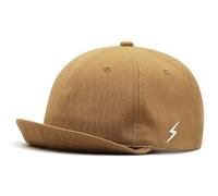 Cappellino da Baseball Cappello Snapback con Visiera a Testa Alta con Visiera Grande Uomo Donna Cappello da Baseball a Tesa Corta da 5 cm 55-60 cm 60-65 cm Cappello Aderente per papà, Cachi, 58-60 cm