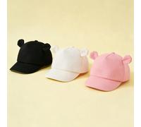 Cappellino da baseball carino con orecchie per neonati, cappellino da baseball per bambini piccoli, cappello da sole per tutte le stagioni, cappellino semplice e versatile con visiera morbida per atti