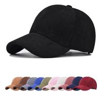 Cappellino da Baseball Classic Unisex Sole in Velluto a Coste Regolabile | Invernale Caldo Tinta Unita Classico Vintage Unisex Berretto Sportivo Baseball Cappellino con Cappellini Berretto per Sport