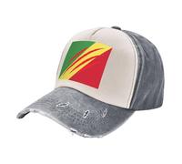 Cappellino da Baseball Classico Personalizzato con Motivo Della Bandiera Del Congo,Cappello In Denim Lavato Vintage,Costruzione Della Corona Strutturata,Comoda da Indossare Tutto Il Giorno 3 One Size