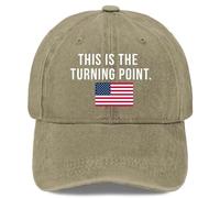 Cappellino da baseball con bandiera americana, design "This is The Turning Point", unisex, nero e rosa, regolabile da 55 a 58 cm (UK, numerico, 8, kaki)