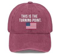Cappellino da baseball con bandiera americana, design "This is The Turning Point", unisex, nero e rosa, regolabile da 55 a 58 cm (UK, numerico, 8, rosa rosa)