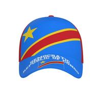 Cappellino da Baseball con Bandiera della Repubblica Democratica del Congo per Uomo e Donna, Classico, Regolabile, Stile Trucker, Patriottico, Dad Hat, con Visiera Protettiva dal Sole, Nero.