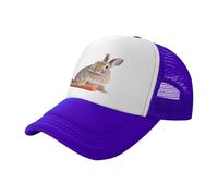 Cappellino da baseball con coniglio e carota, in rete nera, traspirante, adatto per pesca ed escursionismo