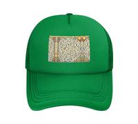 Cappellino da baseball con mappa del tesoro del labirinto, nero, regolabile, in rete, unisex, per corsa e pesca all'aperto, Verde scuro, taglia unica