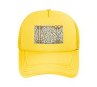 Cappellino da baseball con mappa del tesoro del labirinto, nero, regolabile, in rete, unisex, per corsa e pesca all'aperto, Giallo, taglia unica