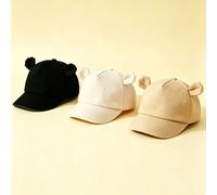 Cappellino da baseball con orecchie carine per neonati, cappellino da baseball per bambini piccoli, cappello da sole per tutte le stagioni, cappellino versatile e semplice con visiera morbida per atti