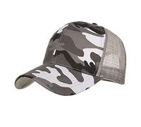 Cappellino da baseball con retro in rete mimetica regolabile leggero berretto da guida sportivo traspirante per attività all'aria aperta cappello da camionista cappelli da sole unisex, grigio, taglia
