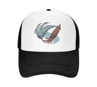 Cappellino da Baseball con Scritta Capodoglio Contro calamaro Gigante, alla Moda, Casual, in Rete, Regolabile, Hip Hop, Estivo, Unisex.