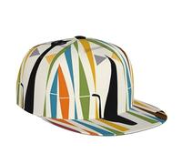 Cappellino da baseball con stampa di papaveri rossi, cappello a tesa piatta per uomo e donna, cappelli divertenti regolabili, Gatto di arte moderna della metà del secolo, taglia unica