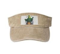 Cappellino da baseball con stampa di zucca di Halloween con fantasma verde, per attività all'aperto, vintage, classico, alla moda, per lo sport, Naturale, Taglia unica