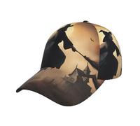 Cappellino da baseball con stampa volante strega di Halloween cappelli da baseball per donne uomini cappelli papà cappello carino donna cappelli estivi cappello da sole nero
