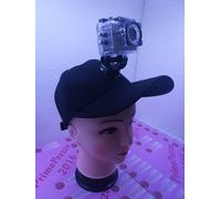 cappellino da baseball con supporto gopro e action camera nero omaggio supporto