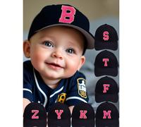 Cappellino da baseball con toppe colorate a lettere per bimba 1-3 anni, berretto morbido regolabile con visiera parasole, cappellino snapback per bambini adatto per primavera/estate/autunno/inverno, p
