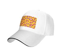 Cappellino da baseball da donna con scritta "Smiling and Biting Her Red Lips Print", alla moda, regolabile, cappello da camionista per adulti, bianco, Taglia unica
