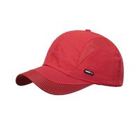 Cappellino da baseball da donna e uomo, alla moda, design combinato, per esterni, protezione UV e traspirante, per trekking e tutti i giorni, comodo e leggero, regolabile, Colore: rosso, Taglia unica