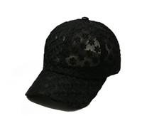 Cappellino da baseball da donna Hollow Flower Sun, traspirante, in pizzo regolabile, Nero , L