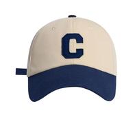 Cappellino da baseball da donna, traspirante, con coda di cavallo, cappello da baseball, taglia unica, berretto da baseball, Soft Top C Letter Colored Duck Tongue Hat Baseball Hat, Blu marino, Taglia