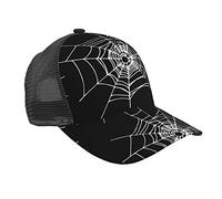 Cappellino da Baseball Halloween Spider Web Cappello da Sole Estivo Casuale Trucker Berretto Traspirante Trucker cap per Badminton Pesca Tennis