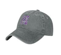 Cappellino da baseball in denim lavato labirinto viola alla moda nero unisex traspirante leggero viaggio all'aperto, grigio, Taglia unica