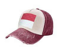 Cappellino da Baseball in Denim Lavato Vintage,Classico Stile da Papà,con Bandiera Patriottica-Regolabile,Traspirante E Leggero per Il Comfort E Lo Stile Di Tutti I Giorni,da Uomo dark Red One Size