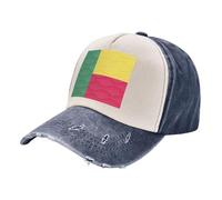Cappellino da Baseball in Denim Lavato Vintage,con Motivo A Blocchi Di Colore E Bandiera Patriottica,100% Cotone,Regolabile,per Spostamenti Quotidiani E Avventure All'Aria Aperta,Unisex 4 One Size
