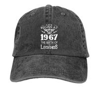 Cappellino da Baseball in Denim per Uomo e Donna Cappello con la Stampa Birth of Legends Stile Hip Hop KPOP Rock Grande Offerta 1967 Sun Dad Golf