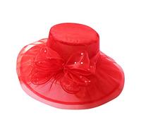 Cappellino da baseball in raso, per feste, uso quotidiano, matrimonio, tè, Rosso, Taglia unica