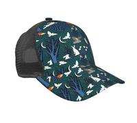 Cappellino da baseball in rete a tesa curva con cartoni animati di animali della foresta Sport Casual alla moda divertente stile hip hop Colorfulteens unisex Cappelli da baseball papà cappelli