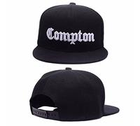 Cappellino da Baseball Mens Compton Snapback Hats Bone Gorras Snapbacks Compton Hip Hop Baseball cap for Adult Adjustable,Black White