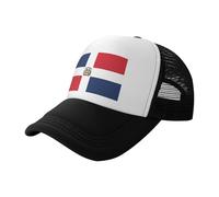 Cappellino da baseball nero con rete stampata della Repubblica Dominicana, cappello da sole, adatto per fitness, escursionismo e viaggi