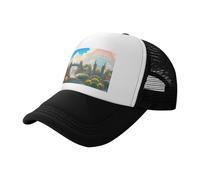 Cappellino da baseball per adulti in rete fuori dal cancello del castello, realizzato in 100% poliestere, adatto per l'uso quotidiano, viaggi, sport e altre occasioni. Nero