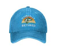 Cappellino da baseball per amanti della pesca, cappello O'Fishally pensionato, cappello con visiera, regolabile, berretto sportivo per uomo e donna, blu, Blu, Etichettalia unica