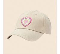 Cappellino da baseball per bambini, cappellino da baseball con toppe a forma di cuore per ragazze, cappellino con visiera lavata per neonati, protezione solare per primavera/estate 1-3Y,3-8YGraficoPol