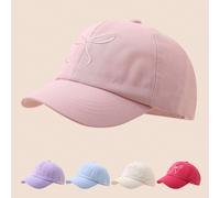 Cappellino da baseball per bambini con fiocco, adatto per primavera ed estate, corona traforata, versione per ragazze, cappello da sole con protezione UV, adatto per code di cavallo, cappello da sole