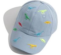 Cappellino da baseball per bambini e bambine, con ricamo a forma di dinosauro, regolabile, in cotone, con protezione UV, per l'estate, l'autunno, i bambini, per 2-6 anni, per bambini, Blu, Taglia
