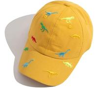 Cappellino da baseball per bambini e bambine, con ricamo a forma di dinosauro, regolabile, in cotone, con protezione UV, per l'estate, l'autunno, i bambini, per 2-6 anni, per bambini, giallo., Taglia