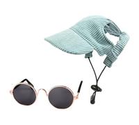 Cappellino da baseball per cani (con fori per le orecchie) occhiali da sole per gatti (con silicone antiscivolo) cappello da sole regolabile per attività all'aperto per animali domestici