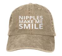 Cappellino da Baseball retrò Regolabile con Scritta Nipples Make Me Smile