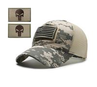 Cappellino da Baseball tattico Mimetico Grigio con Toppa USA con 2 Toppe