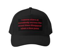 Cappellino da Baseball Voglio Fissare Qualcuno dall'altra Parte della Strada e Poi sparire Quando Passa Un Autobus Cappello Regolabile da Spiaggia in Cotone Nero