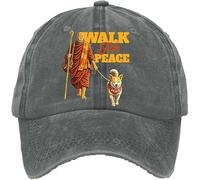 Cappellino da baseball Walk for Peace Monks con stampa di cane Aloka, stile denim retrò, cappello con grafica divertente, grigio