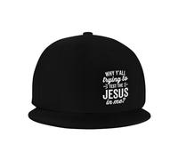 Cappellino da Baseball,Why Ya'll Trying to Test The Jesus in Me Cappello Piatto Casuale,Casual Berretto da Baseball per Uomo Tennis Donna