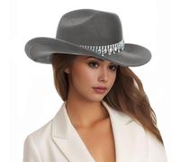 Cappellino da donna 2026 cilindro jazz per uomo e donna, cilindro west-cowboy, cappello da sposa, cappello da pescatore europeo e pazzo, cappello da pescatore all'aperto cappello estivo, grigio