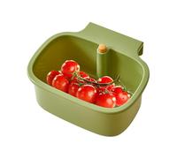 Cappellino da lavello da cucina - Cesto di drenaggio delle colonie multiuso | Vassoio per colino pieghevole sul pane - Grande cestino per il lavaggio degli alimenti con maniglie, strumento per il