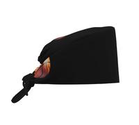 Cappellino da lavoro per pulizie da uomo e da donna con stampa a tema basket, comodo e regolabile, colore nero.