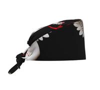 Cappellino da lavoro per pulizie da uomo e da donna con stampa di Cupido innamorato, comodo e regolabile, colore nero.
