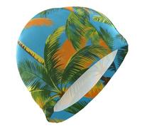 Cappellino da nuoto Summer Palm Tree da uomo per capelli corti e calvi, impermeabile, per adulti, protezione dei capelli e riduzione della resistenza, gorros para nadar en piscina mujer