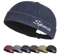 Cappellino da Portuale Uomo Donna Cappello da Marinaio Unisex Berretto Docker Brimless Cap Docker Hat Cappellino Senza Visiera Uomo Donna Cappello Portuale Berretto Commando Lavoro Cotone Docker cap