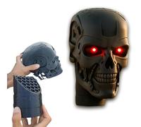 Cappellino da snorkeling con teschio a LED, con teschio horror con occhi LED rossi luminosi, teschio nero freddo - Cappellino da snorkeling a tema LED per veicoli, decorazione per la testa illuminante